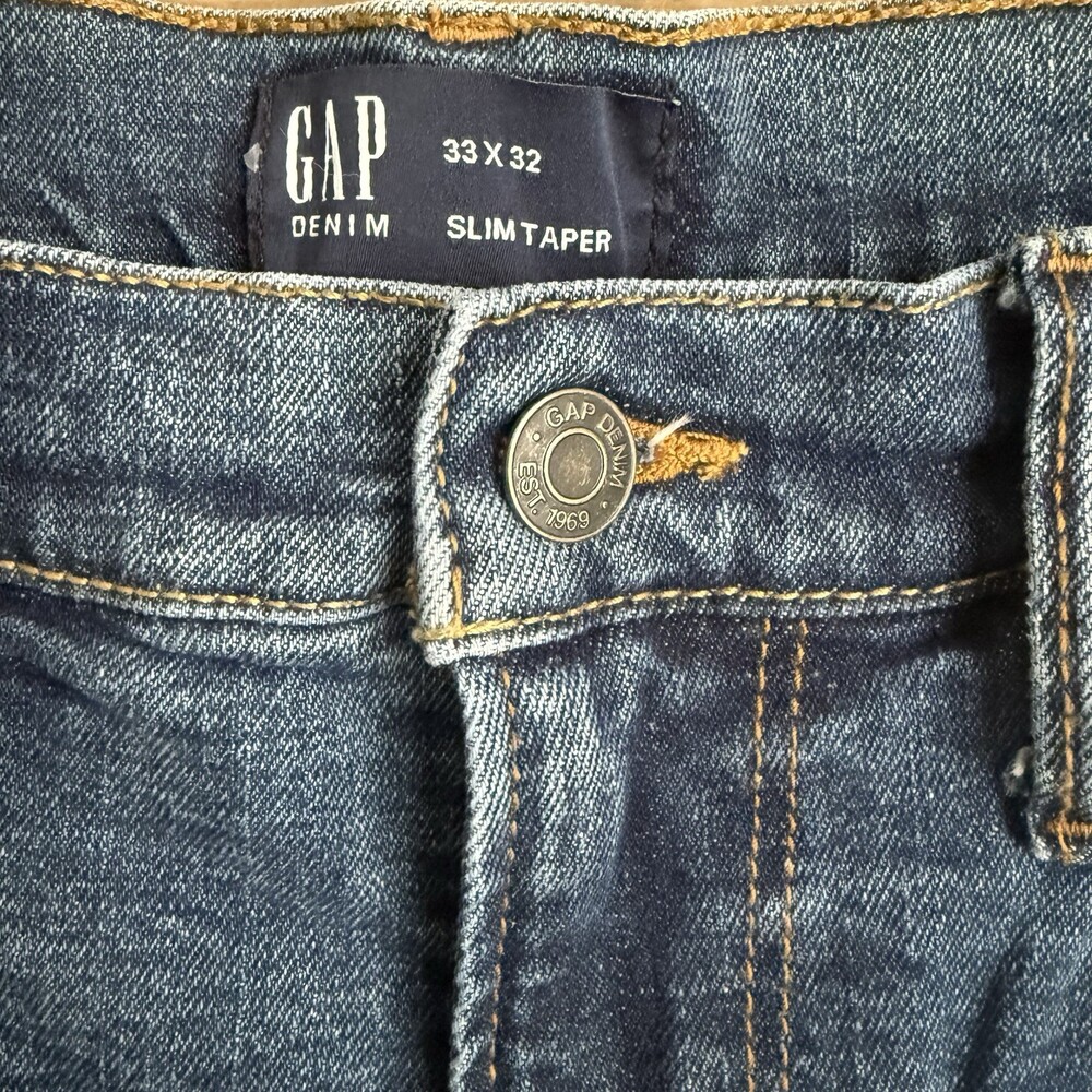 Gap Men’s Slim Taper Jeans Size 33x32 Medium Wash Denim (See Measurements) Emo - Picture 2 of 9